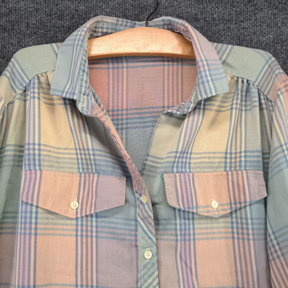 Ms Russ Womens Button Front Shirt Multi Plaid XXL Button Front Long Sleeve - Picture 3 of 16